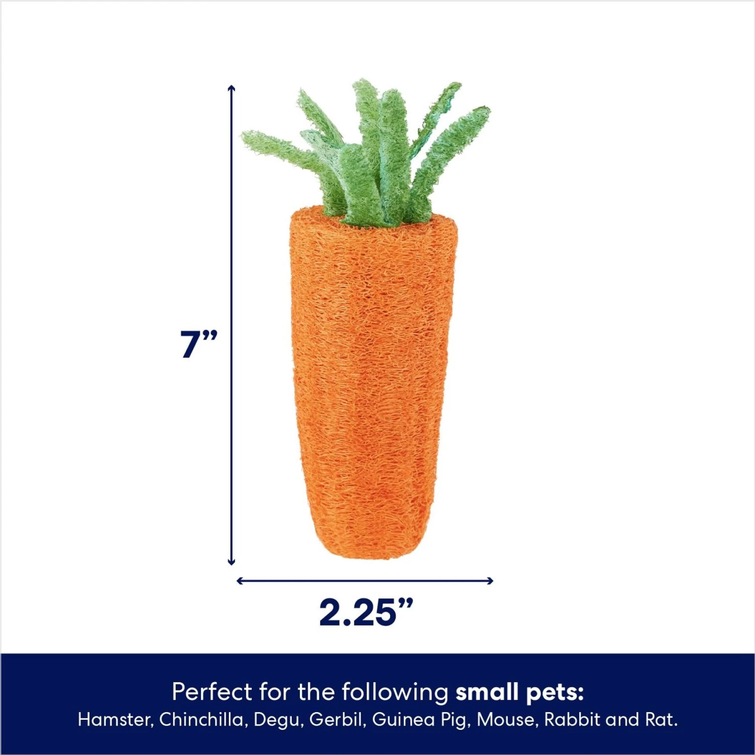 Frisco Carrot Loofah Small Pet Chew Toy - Image 2