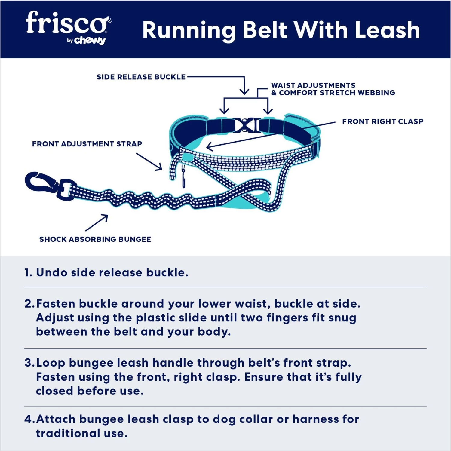 Frisco Outdoor Running Belt With Bungee Dog Leash - Image 5