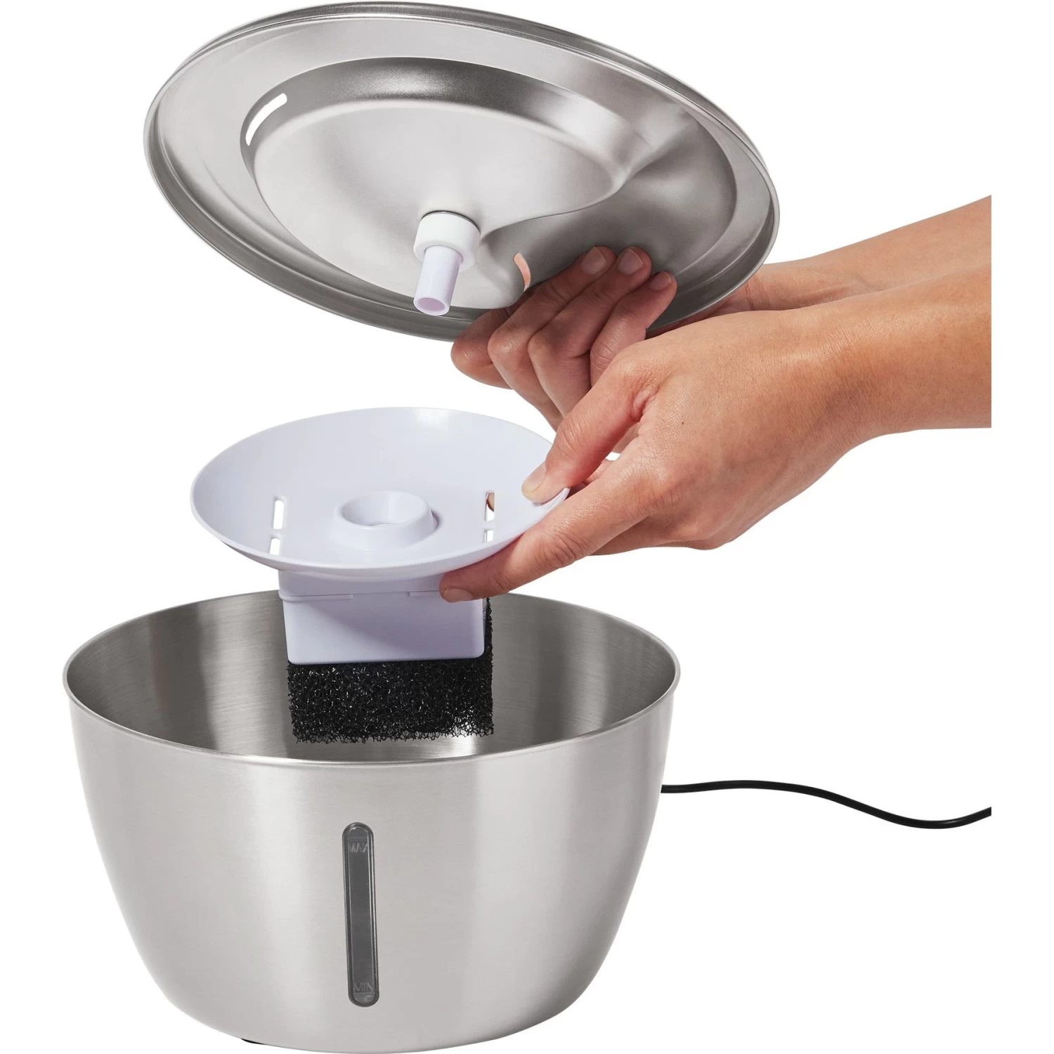 Frisco Stainless Steel Heart Dog & Cat Fountain - Image 4