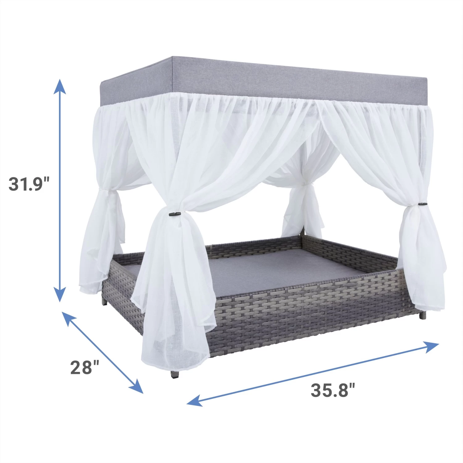 Frisco Outdoor Wicker Canopy Dog Bed - Image 2