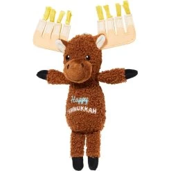 Frisco Hanukkah "Happy Pawnukkah" Moose Plush Kicker Cat Toy With Catnip