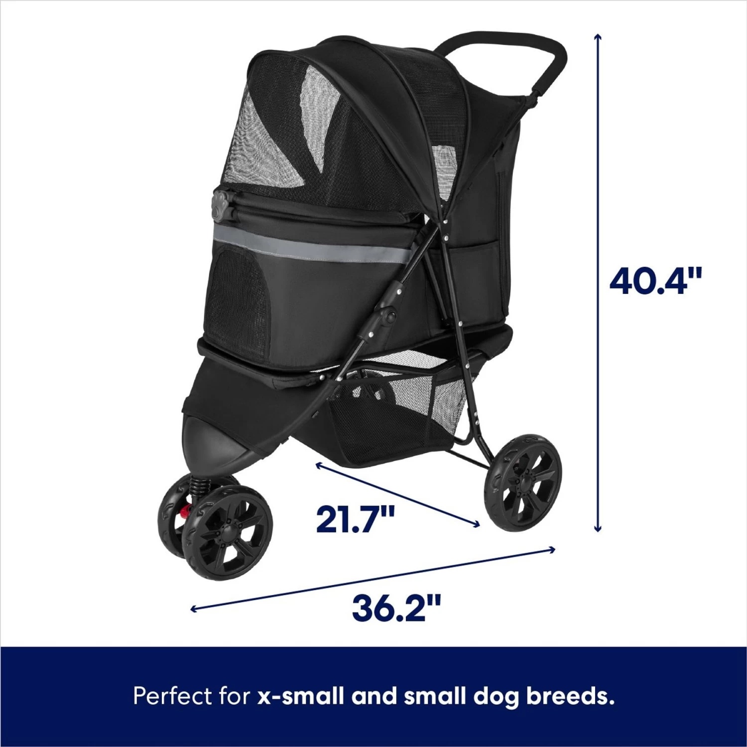 Frisco No-Zip, Collapsible Cat & Dog Stroller - Image 2