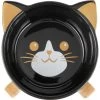 Frisco Cat Face Elevated Bamboo Non-Skid Ceramic Cat Bowl, Black, 1 Cups