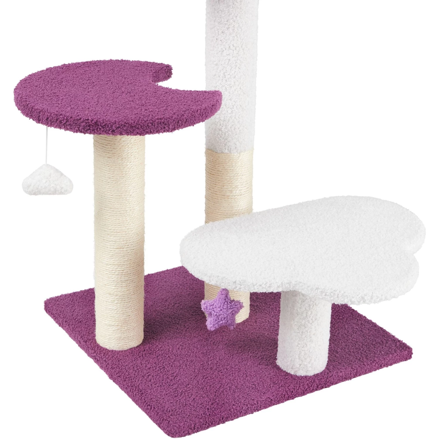 Frisco Star, Moon And Cloud 25" Plush Cat Tree - Image 4