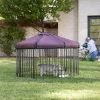Frisco Outdoor Galvanized Steel 8-Panel Configurable Gate And Playpen With Oxford Roof