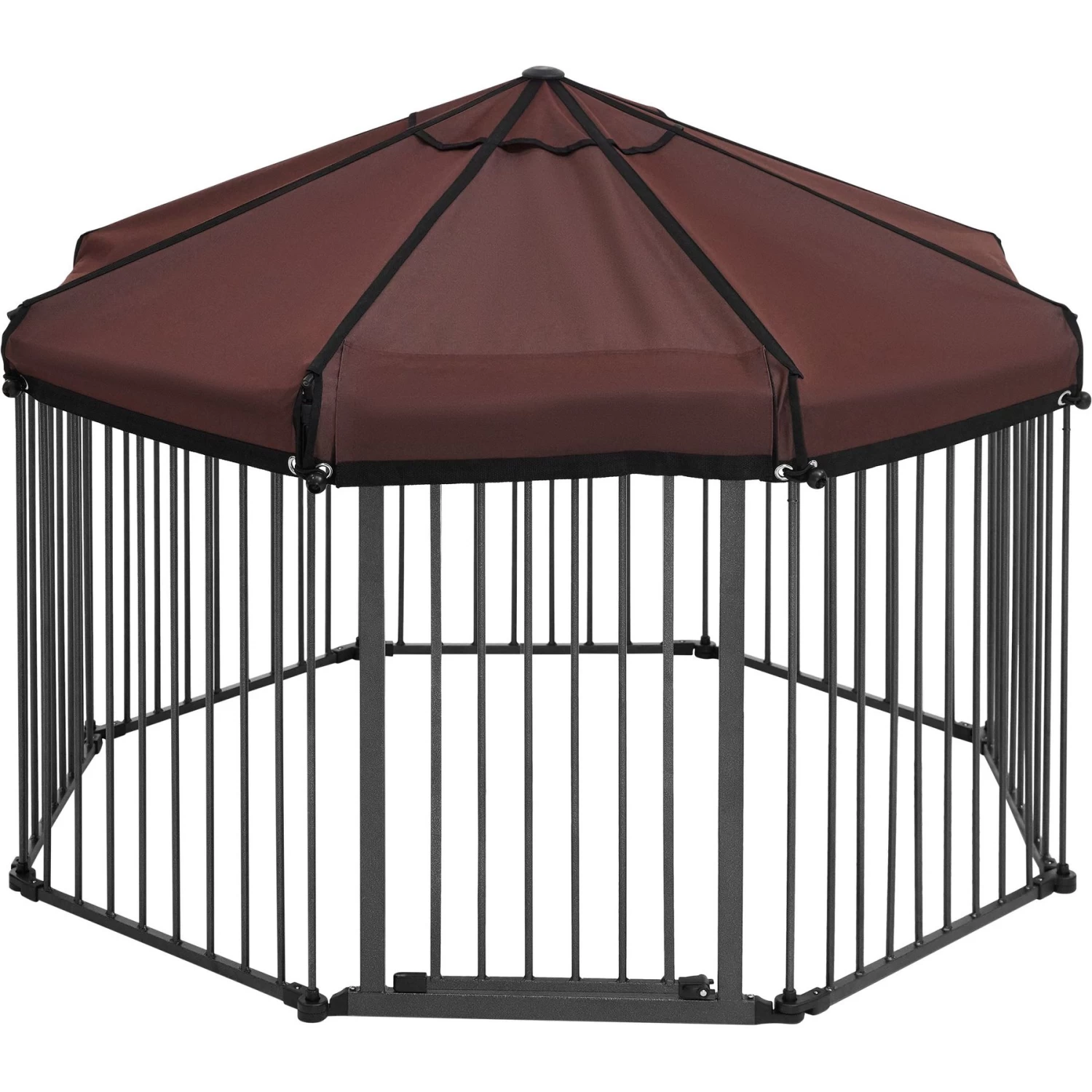 Frisco Outdoor Galvanized Steel 8-Panel Configurable Gate And Playpen With Oxford Roof - Image 4