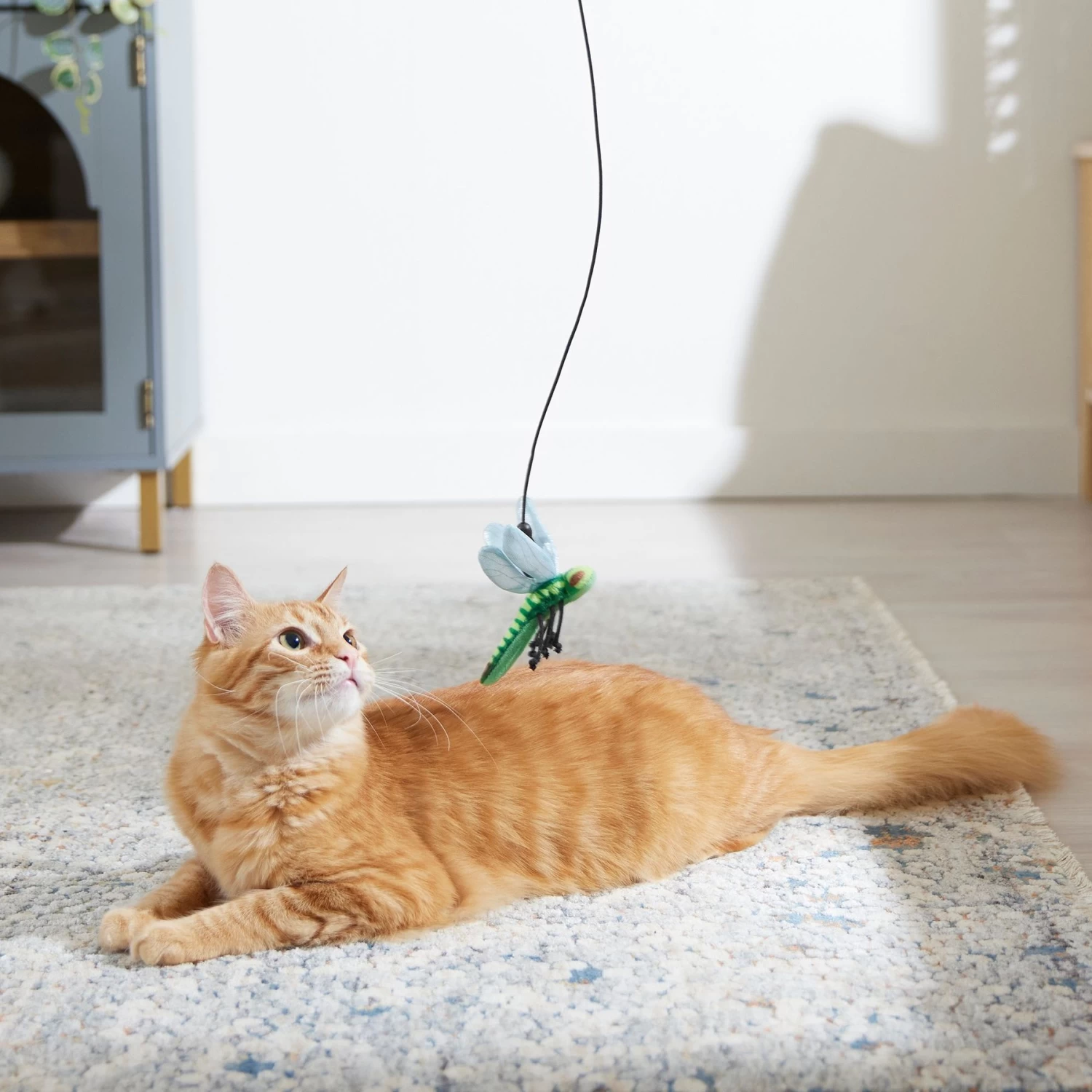 Frisco Leaf & Dragonfly Interchangeable Teaser Wand Cat Toy With Catnip - Image 3