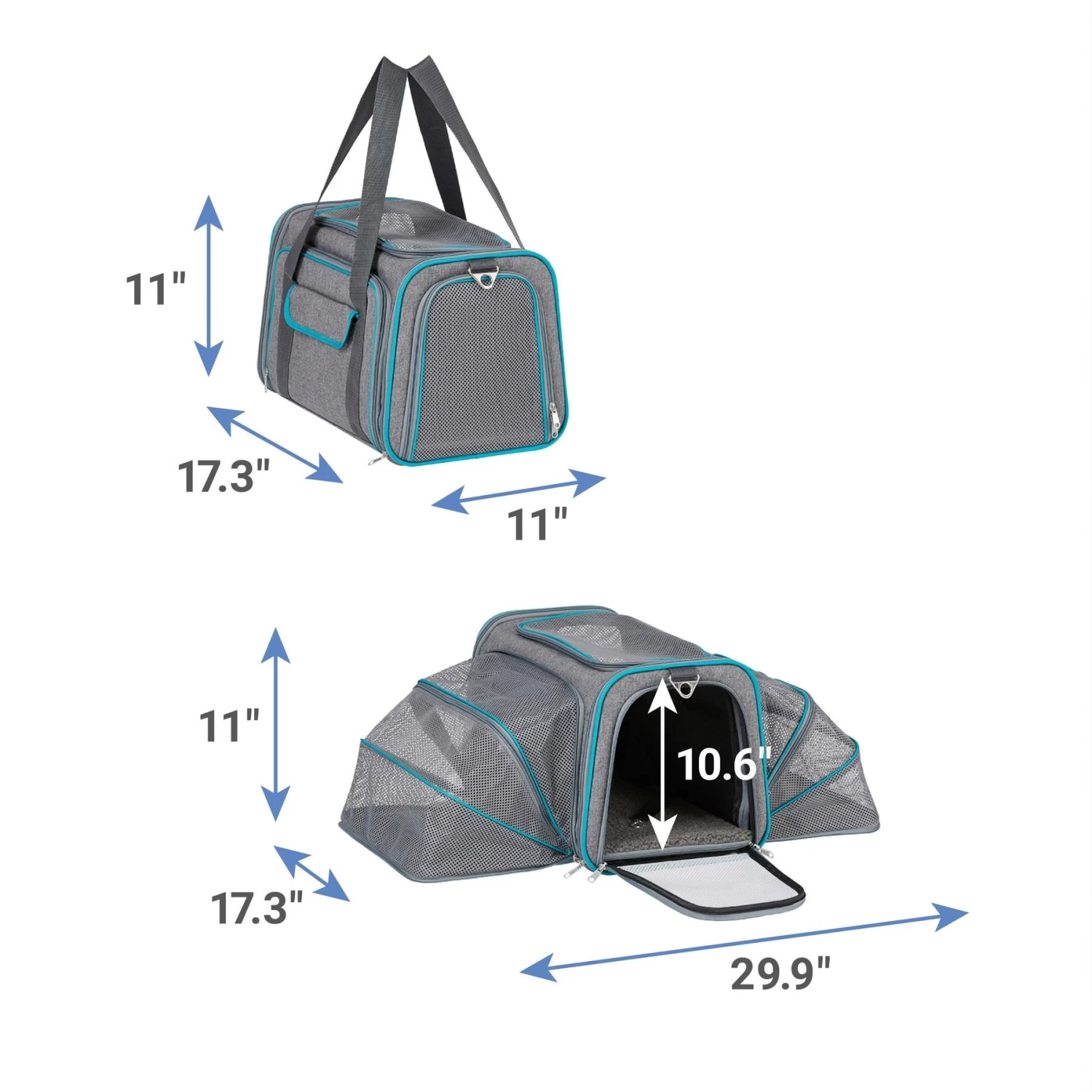 Frisco Soft Double Sided Expandable Airline Approved Dog & Cat Carrier - Image 2