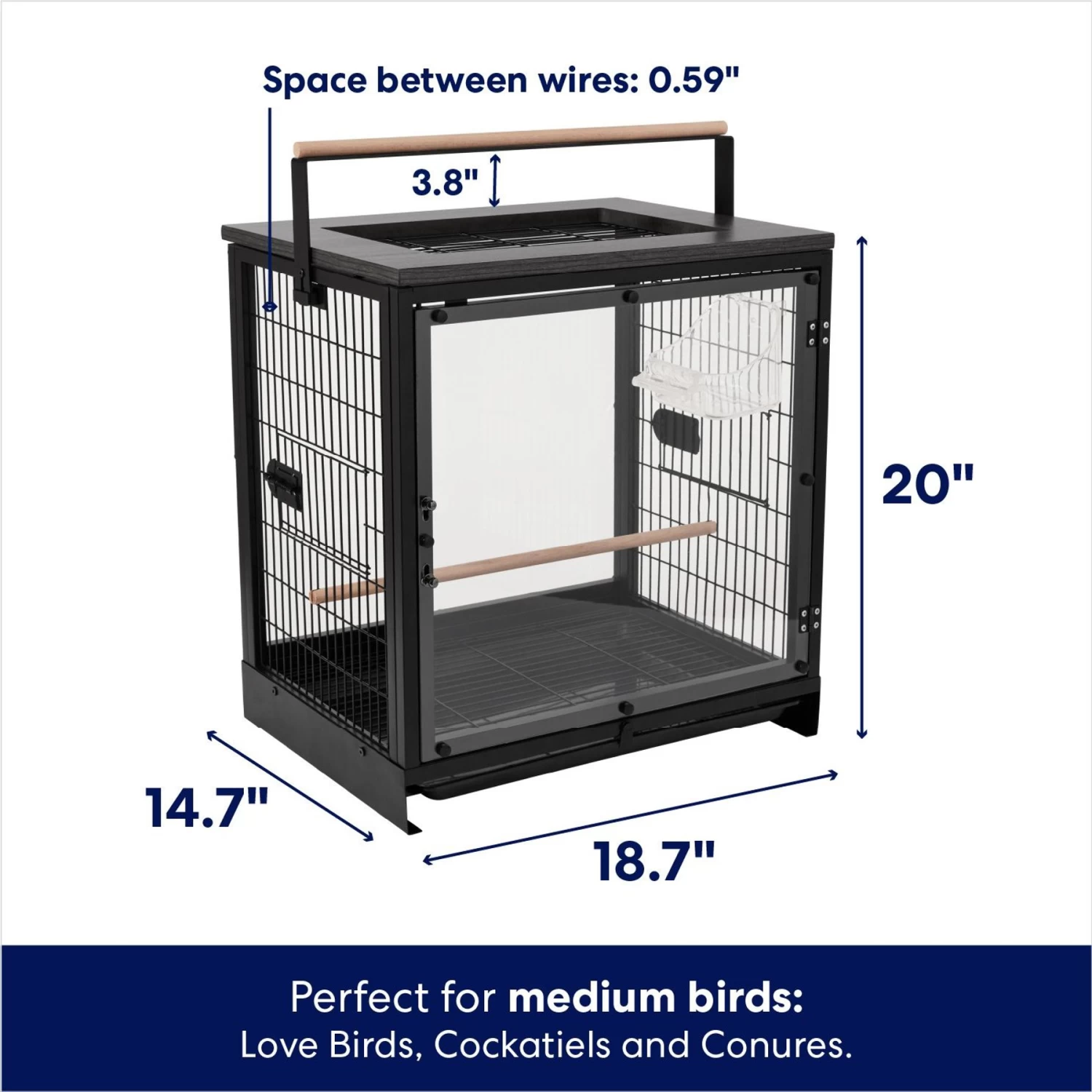 Frisco Sweet Retreat Pet Bird Carrier - Image 2