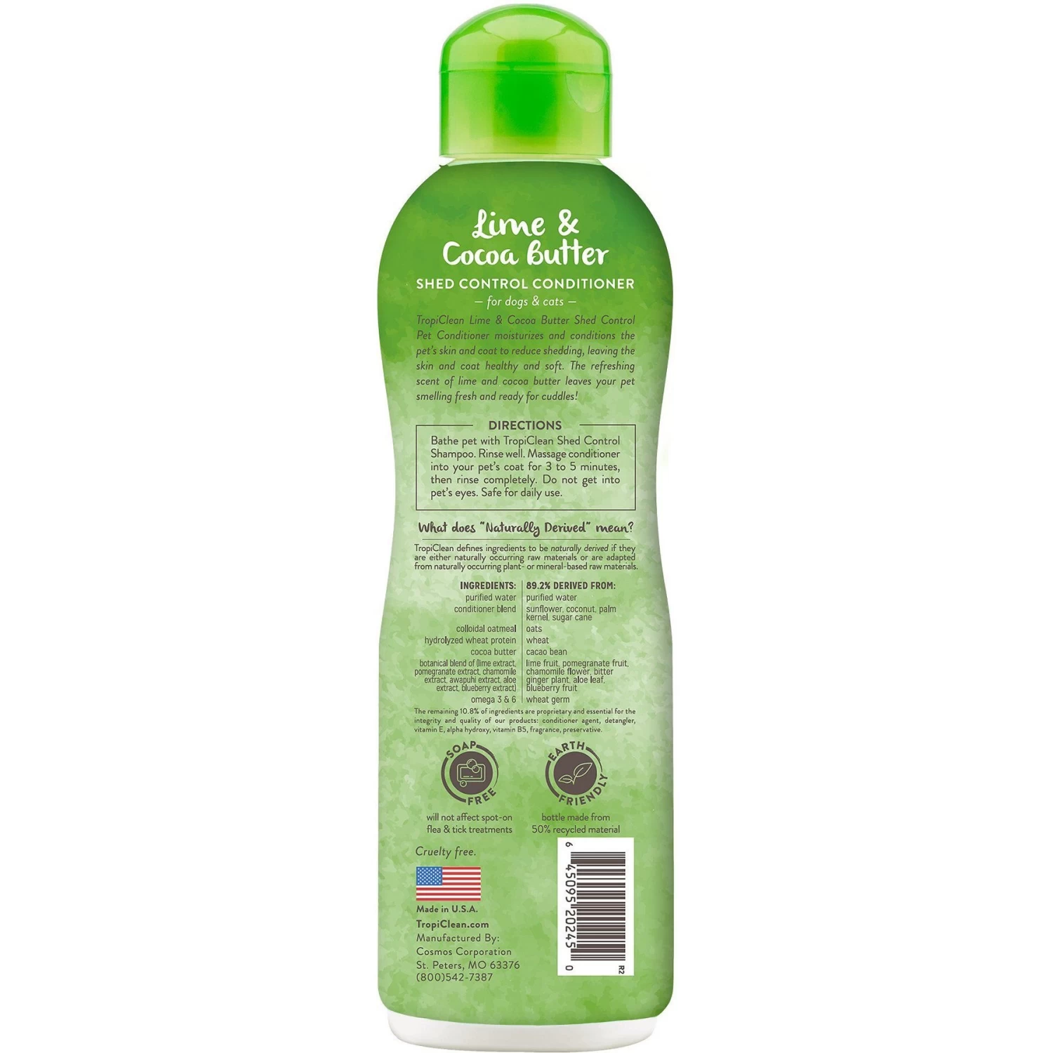 TropiClean Lime & Cocoa Butter Deshedding Dog Conditioner & Frisco Shedding Blade Dog Brush, One Size - Image 3