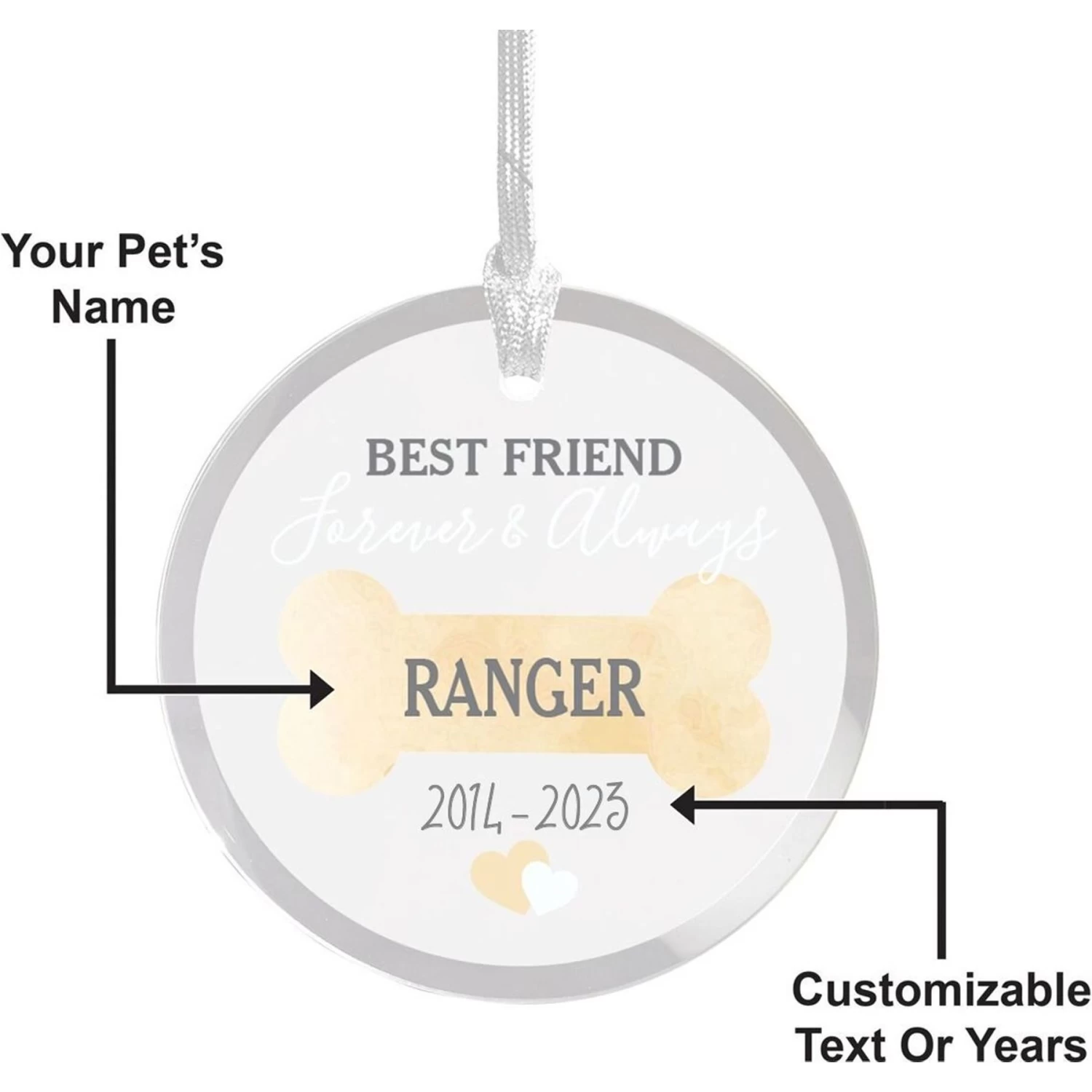 Frisco "Best Friend" Round Shaped Personalized Ornament - Image 5