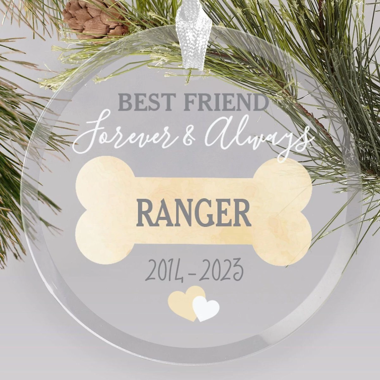 Frisco "Best Friend" Round Shaped Personalized Ornament - Image 6