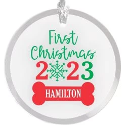 Frisco "First Christmas" Round Shaped Personalized Ornament