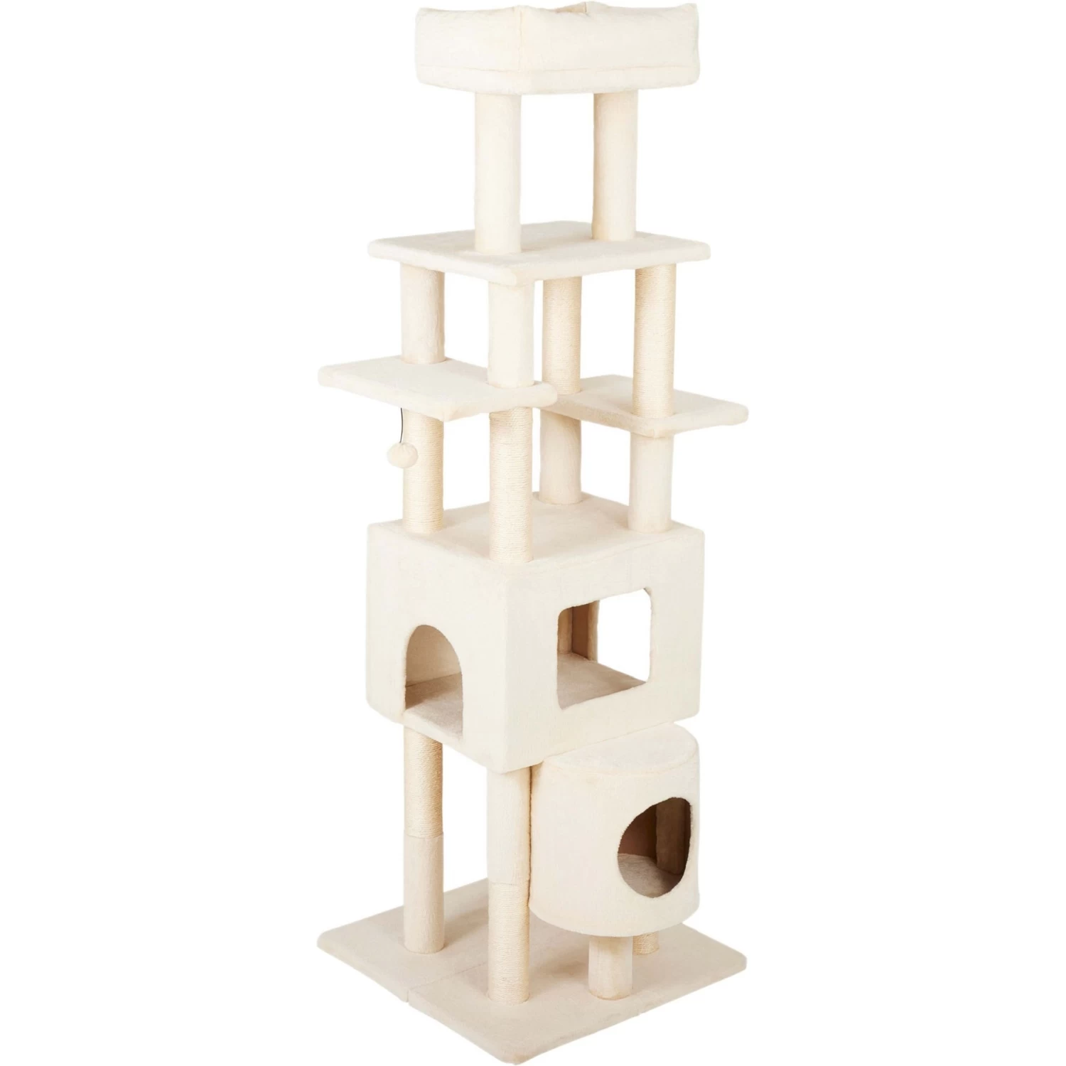 Frisco 71-in Faux Fur Cat Tree & Condo & Frisco Deshedding Dog & Cat Brush - Image 2