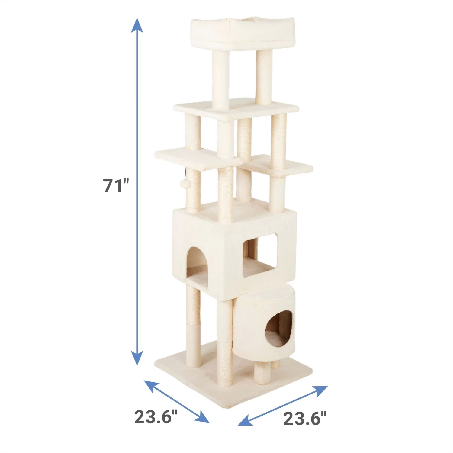 Frisco 71-in Faux Fur Cat Tree & Condo & Frisco Deshedding Dog & Cat Brush - Image 3