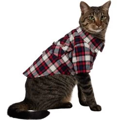 Frisco Red & Blue Plaid Dog & Cat Flannel Shirt