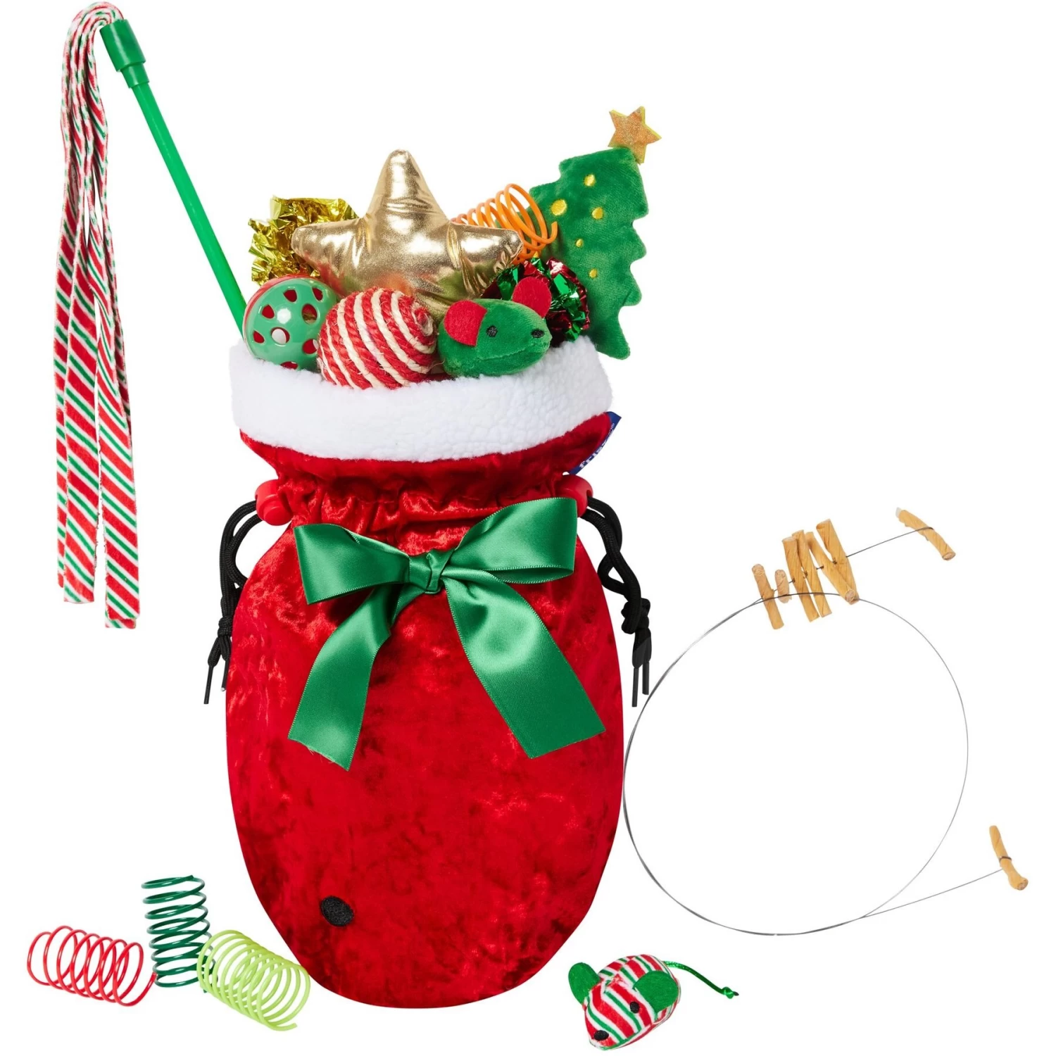 Frisco Holiday Cozy Christmas Sack Variety Pack Cat Toy With Catnip