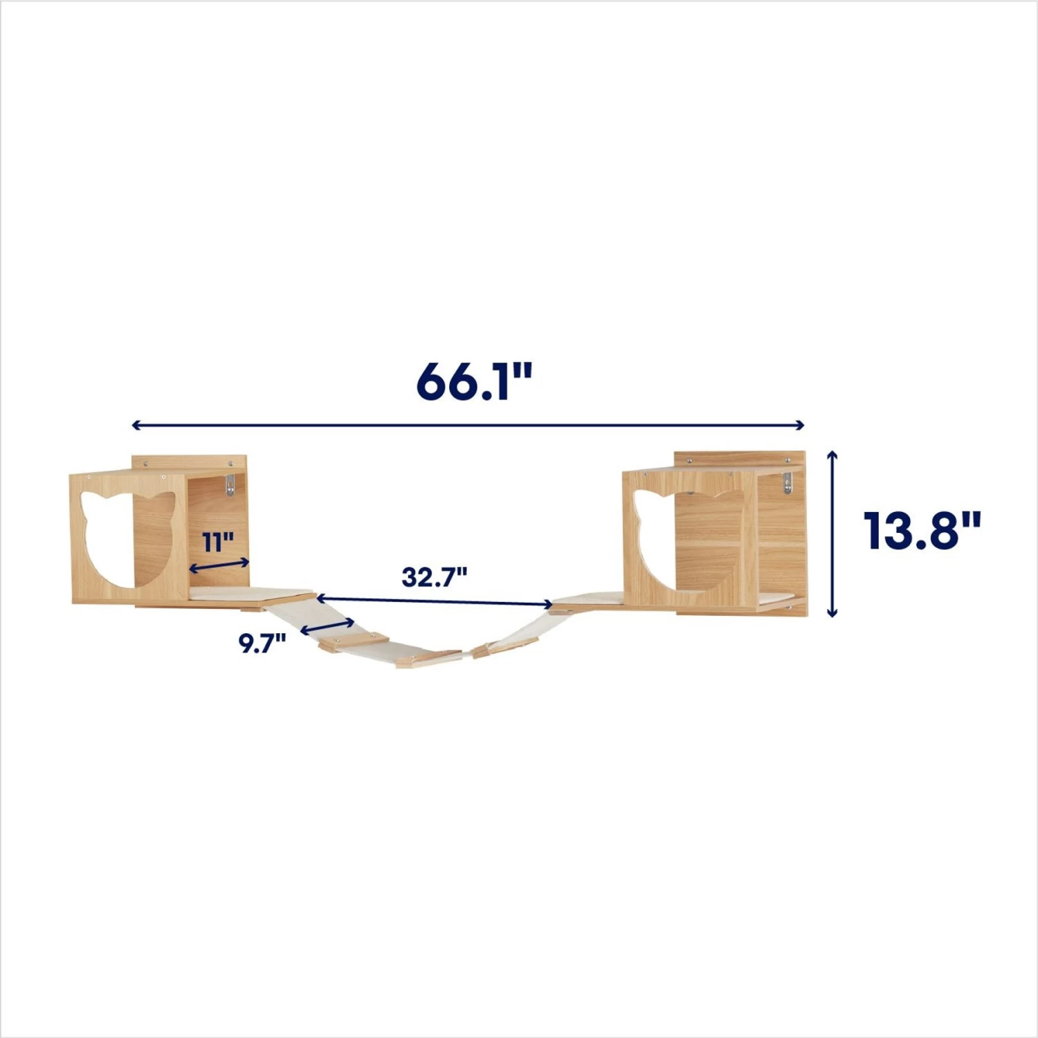 Frisco Cushioned Wall Mounted Cat Wall Shelf & Frisco Cat Silhouette With Bridge Wall Mounted Cat Wall Shelves - Image 8