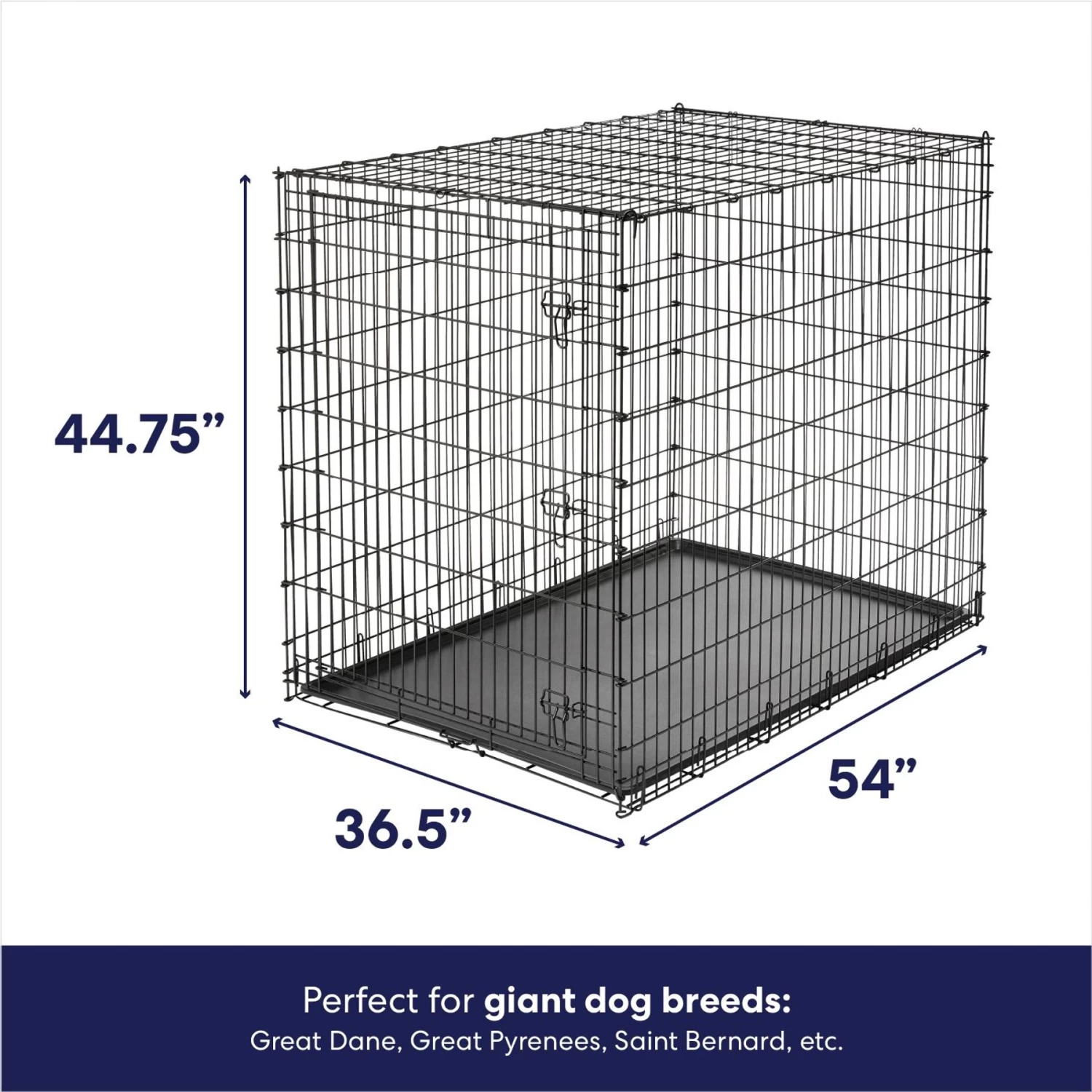 Frisco Heavy Duty Single Door Wire Dog Crate & MidWest Quiet Time Fleece Dog Crate Mat - Image 3