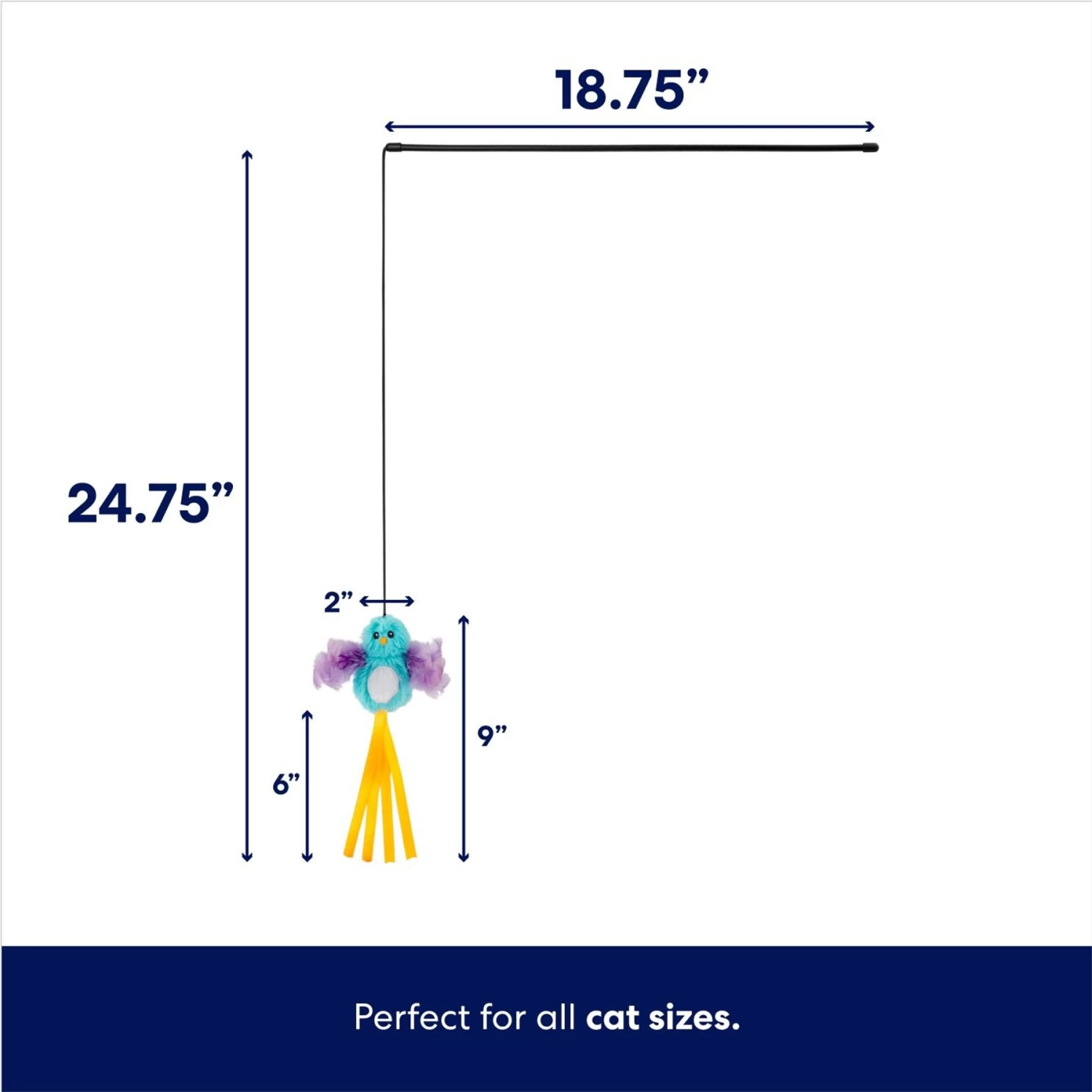 Frisco Colorful Springs Cat Toy & Frisco Bird With Feathers Teaser Wand Cat Toy With Catnip - Image 7