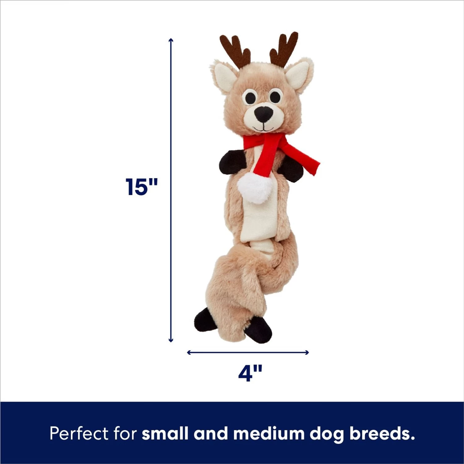 Frisco Holiday Reindeer Bungee Plush Squeaky Dog Toy & Frisco Holiday Snowman Bungee Plush Squeaky Dog Toy - Image 3