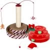 Frisco Holiday Santa Hat & Mistletoe Cat Tracks Cat Toy & Frisco Holiday Gingerbread Interactive Cat Scratcher Cat Toy With Catnip